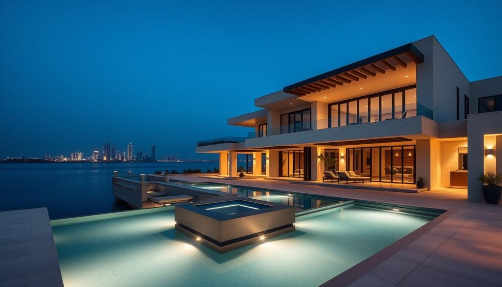 Exclusive waterfront villa in Dubai with modern Arabic architecture Exclusive waterfront villa in Dubai with modern Arabic architecture