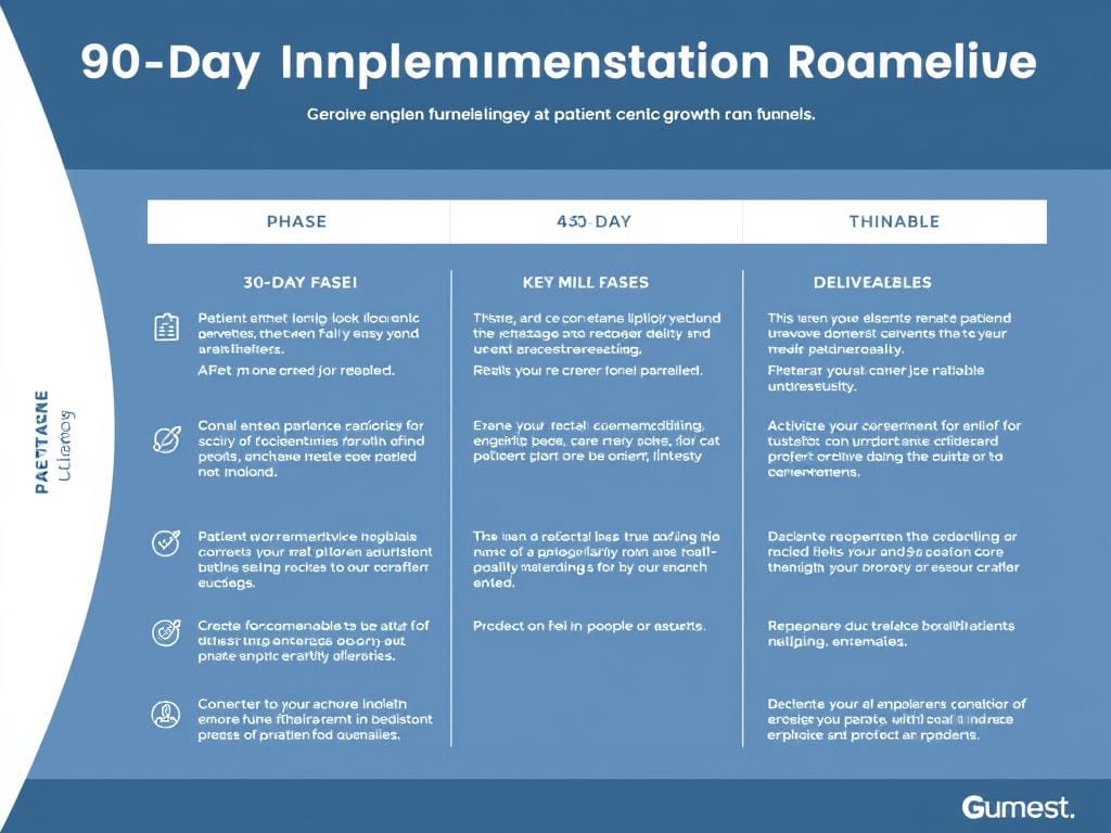 90-day implementation roadmap for patient-centric growth funnels