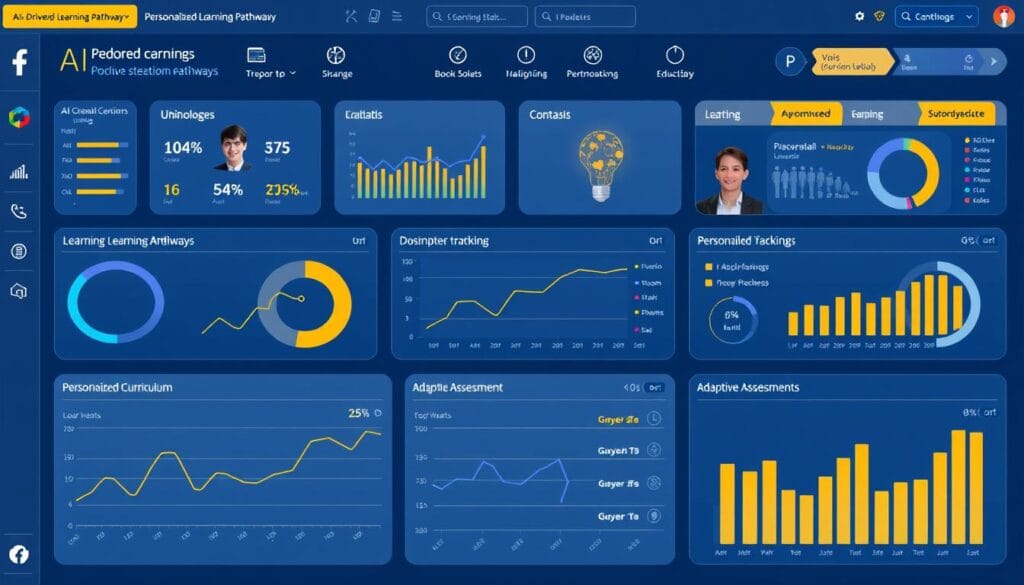 AI personalization dashboard showing student learning pathways