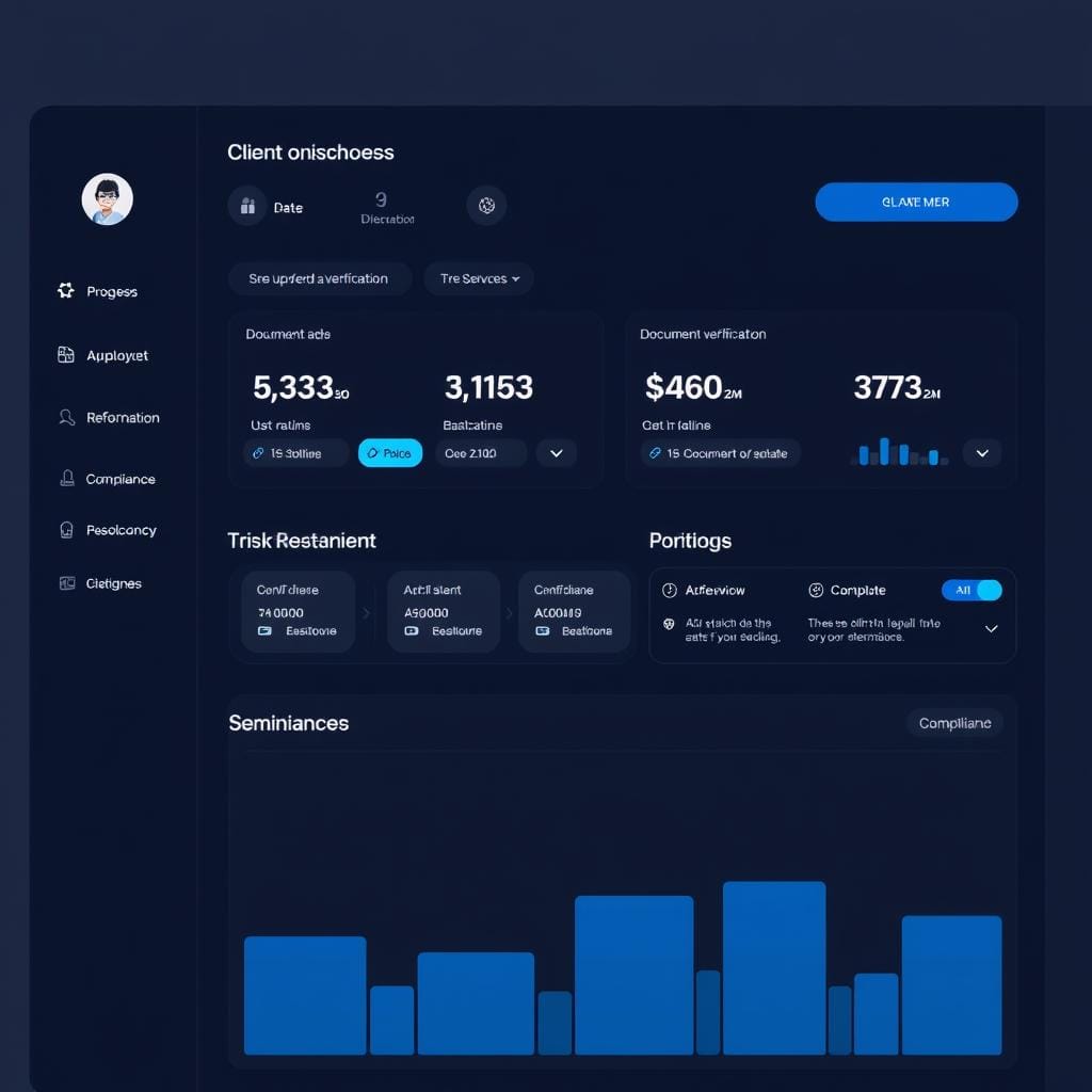 AI-powered client onboarding dashboard showing automated verification process