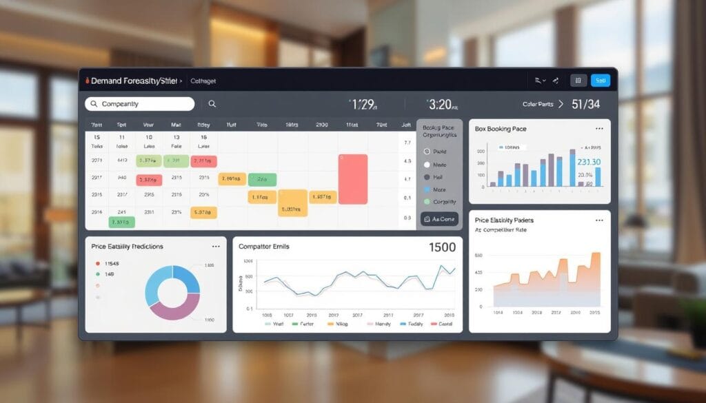 AI-powered demand forecasting system showing predicted occupancy gaps and revenue opportunities for a luxury resort AI-powered demand forecasting system showing predicted occupancy gaps and revenue opportunities for a luxury resort