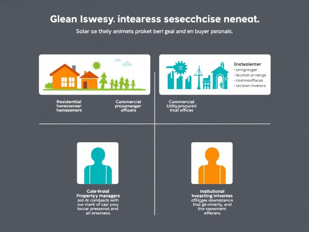 Diagram showing audience segmentation for solar and clean energy markets