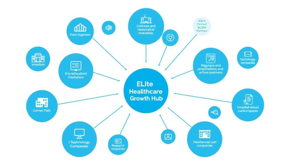 Elite Healthcare Growth Hub partnership ecosystem visualization