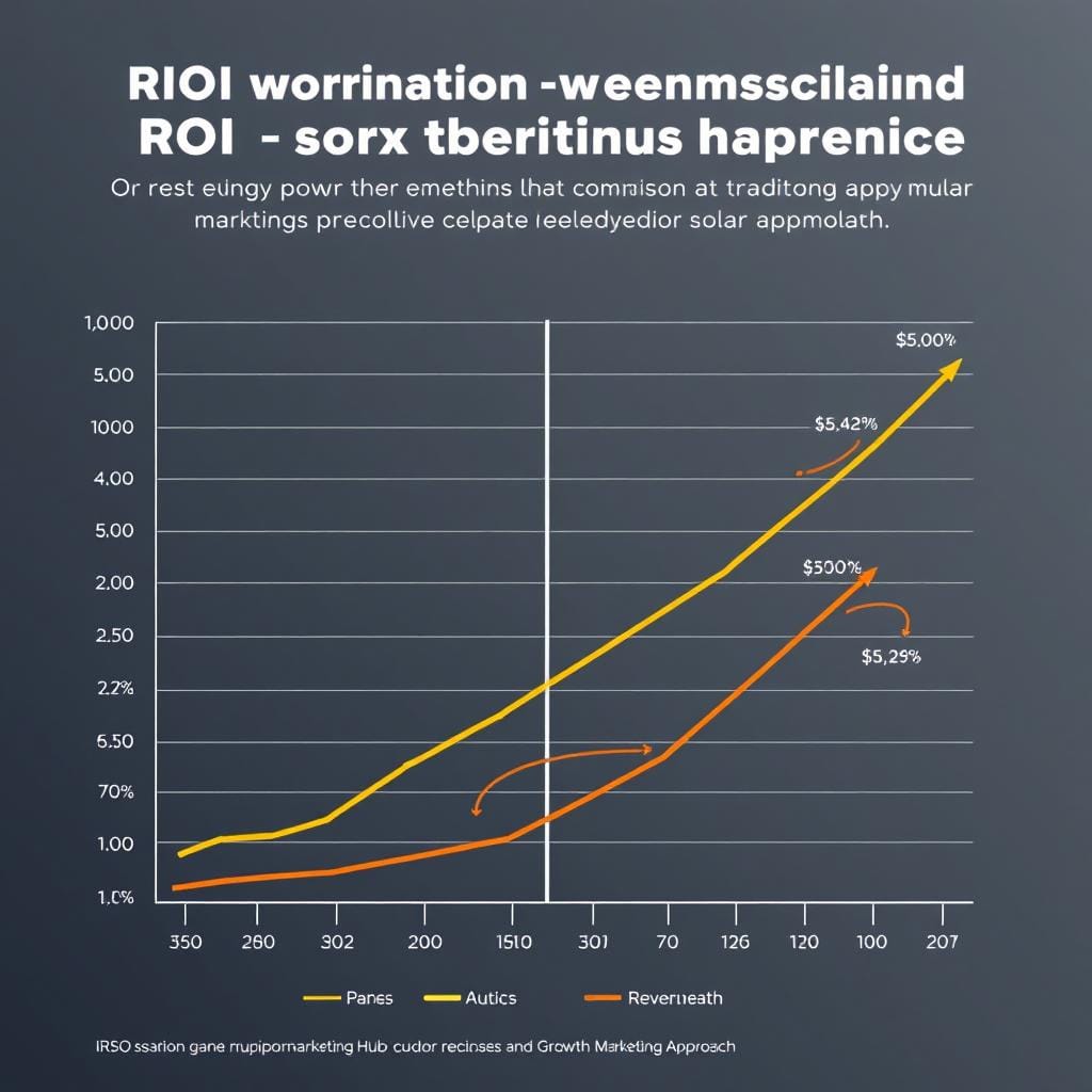 Graph showing ROI comparison between traditional marketing and Growth Marketing Hub approach Graph showing ROI comparison between traditional marketing and Growth Marketing Hub approach