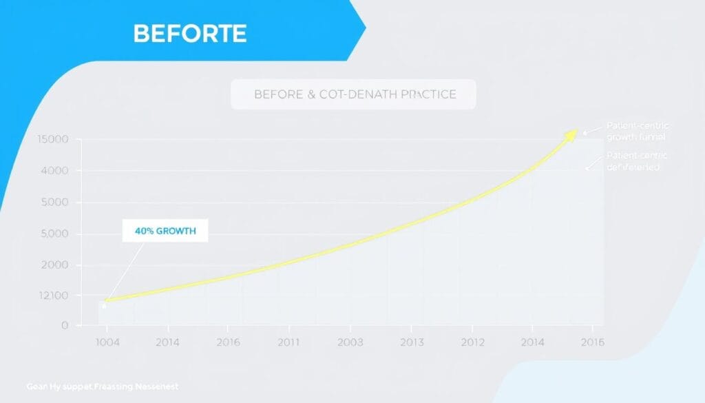 Graph showing revenue growth for a dental practice after implementing patient-centric growth funnels