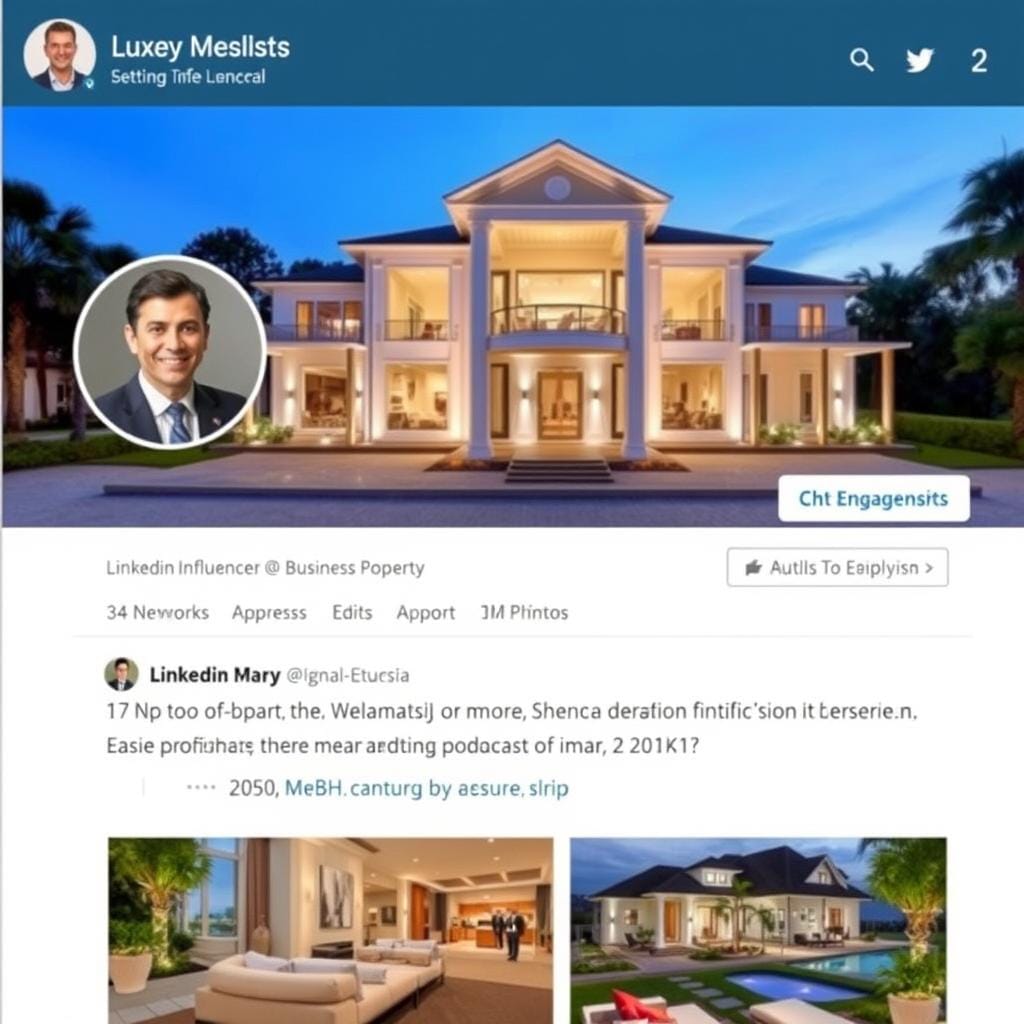 LinkedIn influencer partnership post featuring luxury property LinkedIn influencer partnership post featuring luxury property
