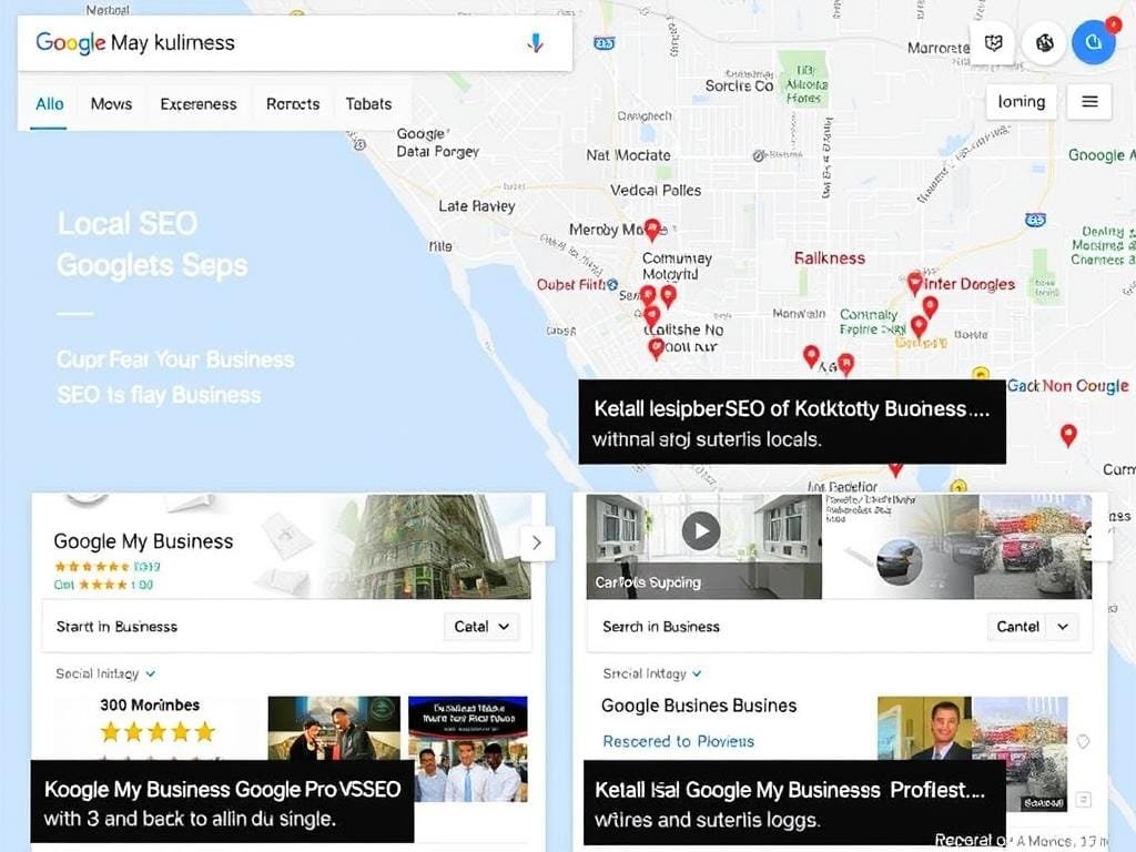 Local SEO map showing Kolkata business listings and Google My Business optimization