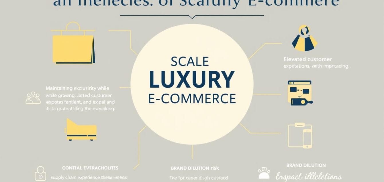 Luxury e-commerce scaling challenges visualization showing exclusivity vs scale paradox
