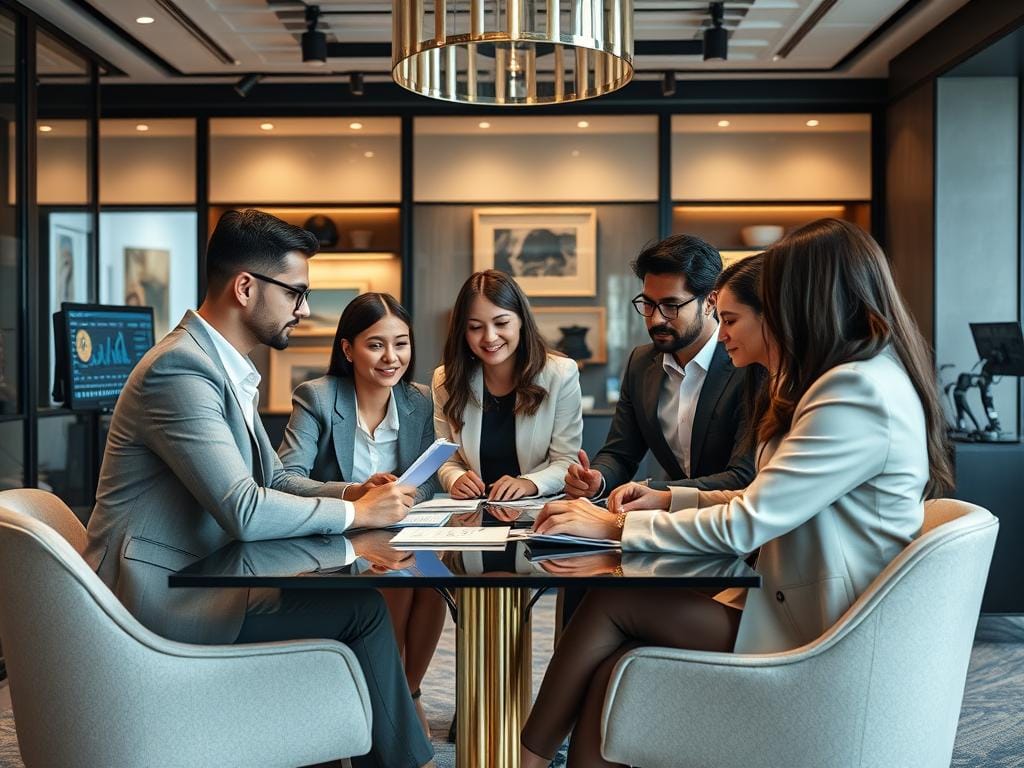 Luxury e-commerce team collaboration showing digital and traditional luxury expertise working together