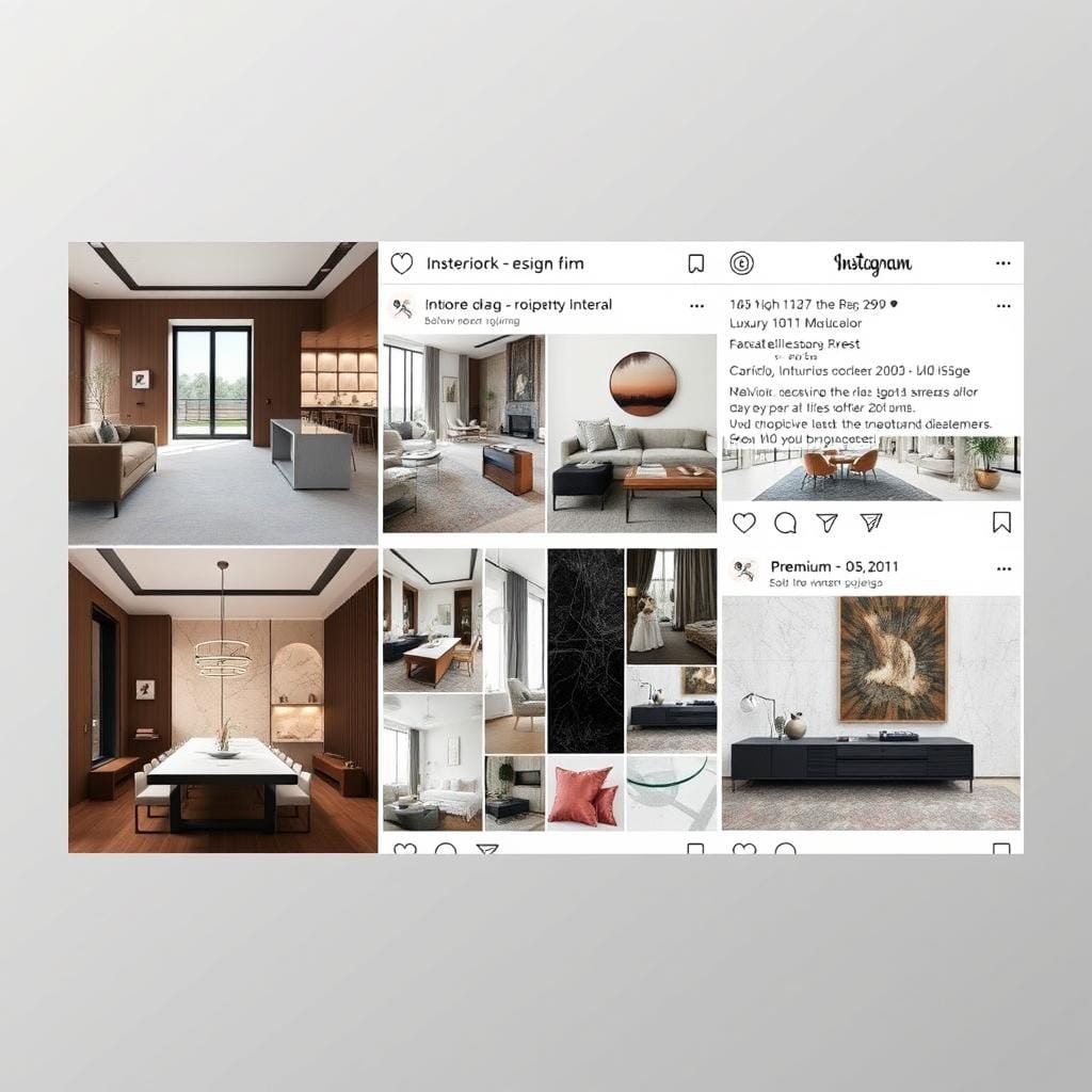 Luxury interior design Instagram feed with consistent aesthetic and high engagement Luxury interior design Instagram feed with consistent aesthetic and high engagement