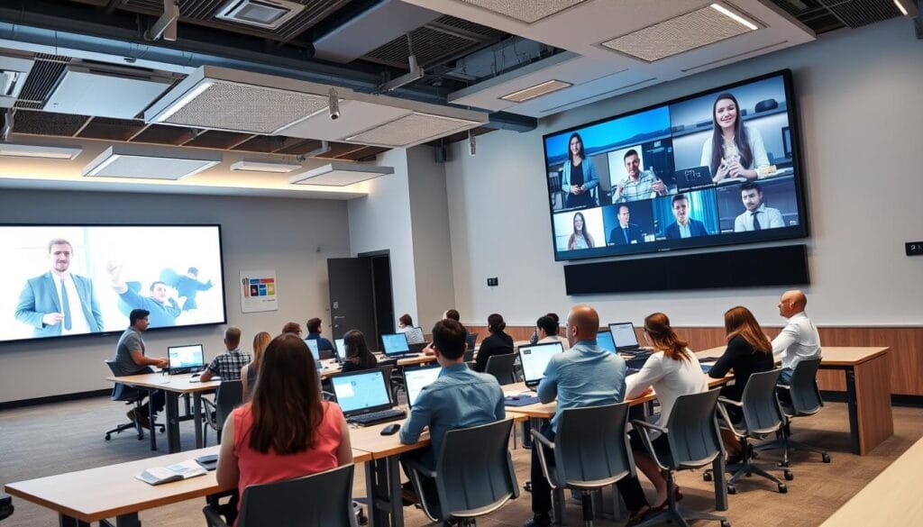 Modern hybrid learning environment with both physical and digital components