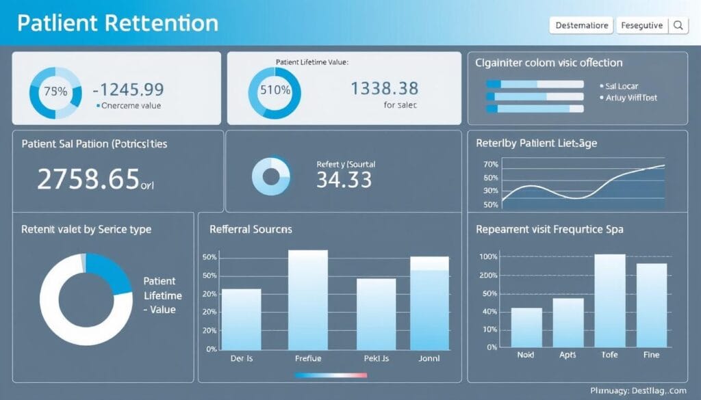Patient retention metrics dashboard for a medical spa