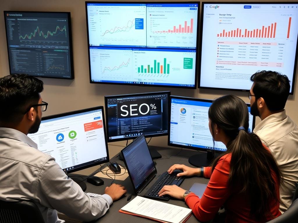 Professional SEO team analyzing Siliguri business website performance