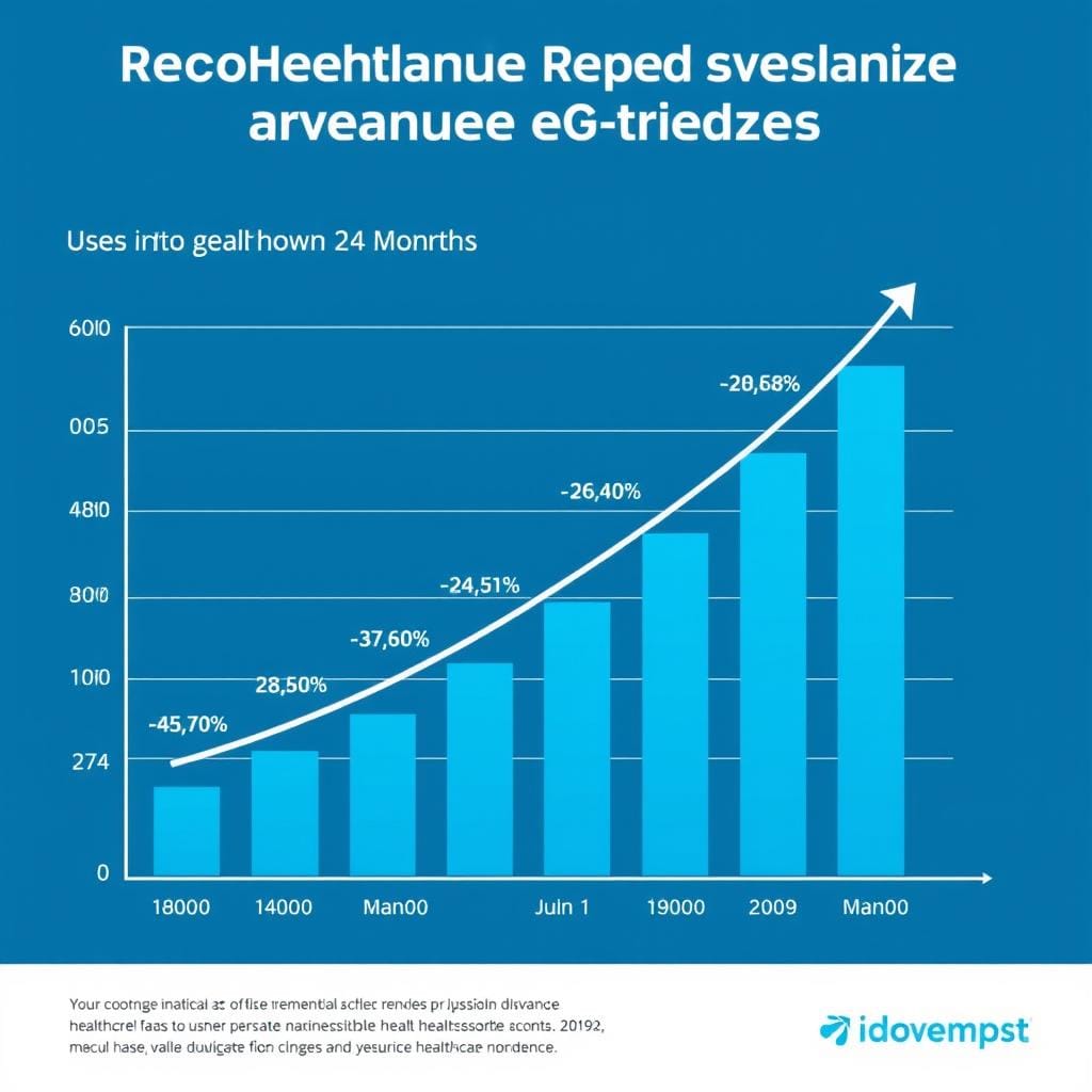 Revenue growth chart showing MediTech's financial performance