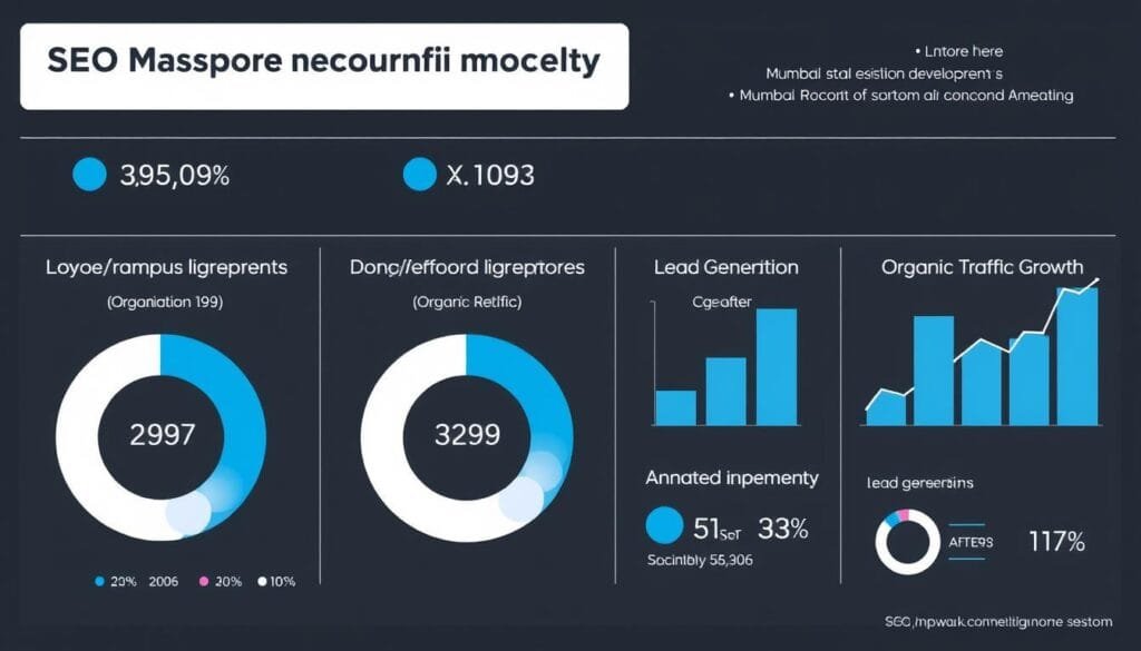 SEO performance metrics for a Mumbai real estate developer showing ranking improvements