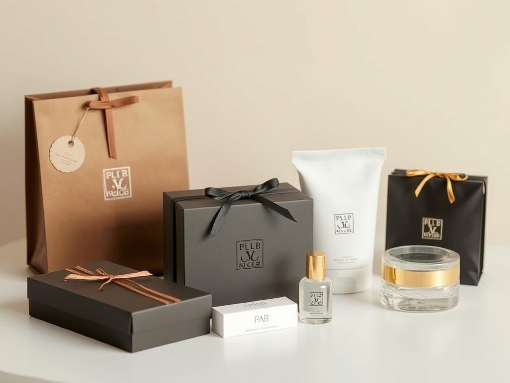 Sustainable luxury packaging examples from leading brands showing eco-friendly materials with premium aesthetics