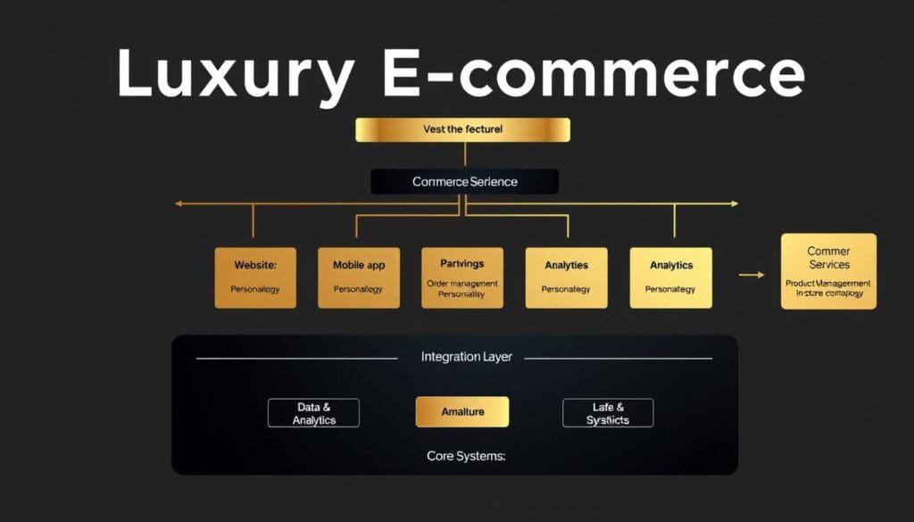 Technology stack for luxury e-commerce showing key components and their relationships