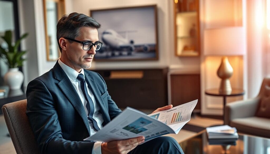 Travel business owner reviewing high-ticket travel growth strategy Travel business owner reviewing high-ticket travel growth strategy