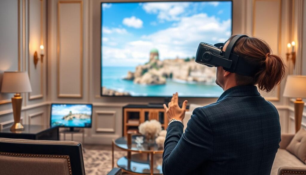 VR preview experience of high-ticket luxury travel destination VR preview experience of high-ticket luxury travel destination