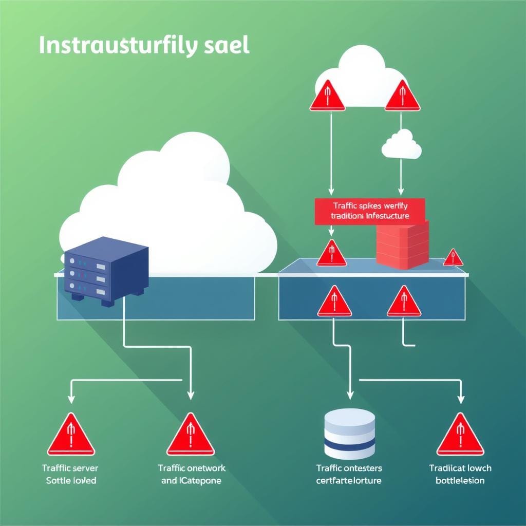 Visual representation of infrastructure bottlenecks in scaling tech platforms Visual representation of infrastructure bottlenecks in scaling tech platforms