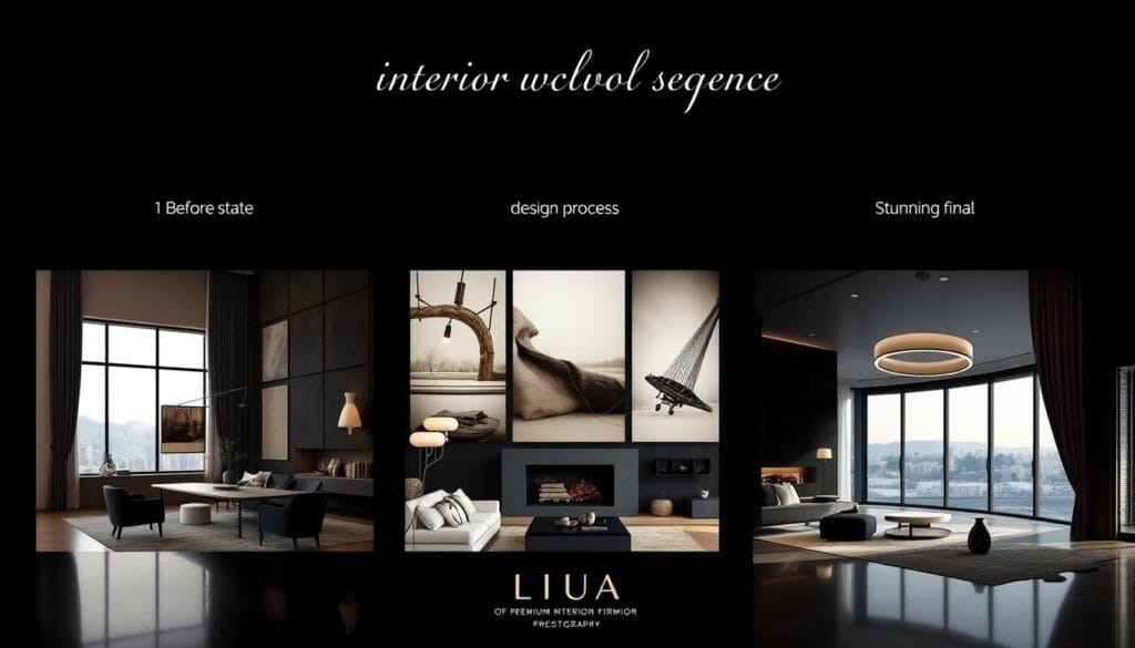 Visual storytelling for luxury interior design project showing before, process, and stunning result Visual storytelling for luxury interior design project showing before, process, and stunning result