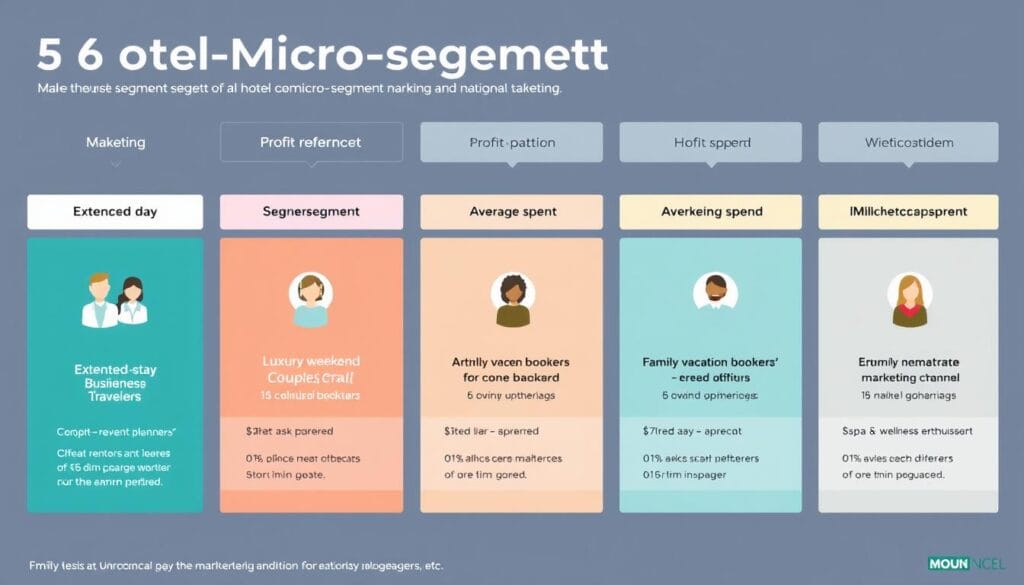 Visualization of hotel micro-segment targeting showing different guest profiles and their profit potential Visualization of hotel micro-segment targeting showing different guest profiles and their profit potential