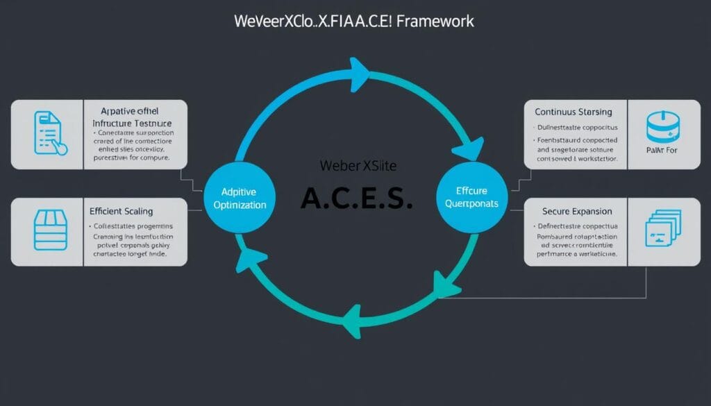 WebberXSuite™ A.C.E.S. Framework implementation showing all four components working together