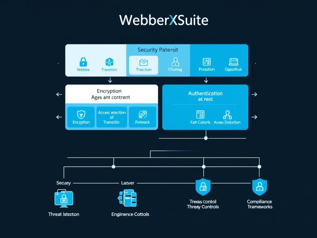 WebberXSuite™ enterprise-grade security architecture diagram WebberXSuite™ enterprise-grade security architecture diagram