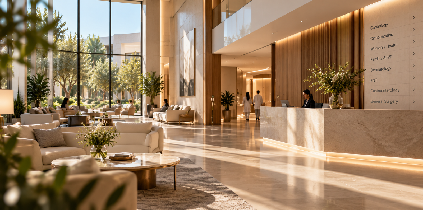 A calm, premium private healthcare consultation environment